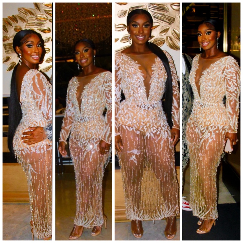 Designer Dress Only wore once absolutely beautiful on and dress is the authentic